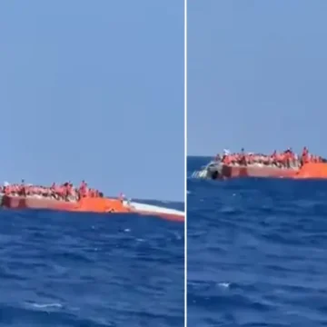 Girne açıklarında alabora olan yolcu gemisi için yürütülen kurtarma çalışması