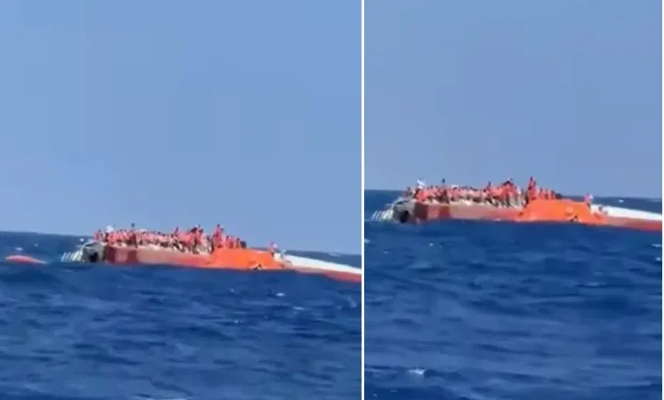 Girne açıklarında alabora olan yolcu gemisi için yürütülen kurtarma çalışması
