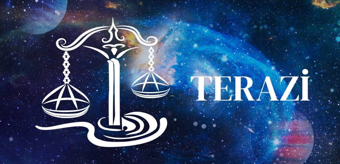 Terazi burcu temalı sakin masa üstü kompozisyon